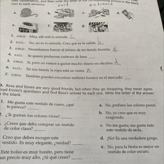 Realidades 2 capitulo 2b answers page 47