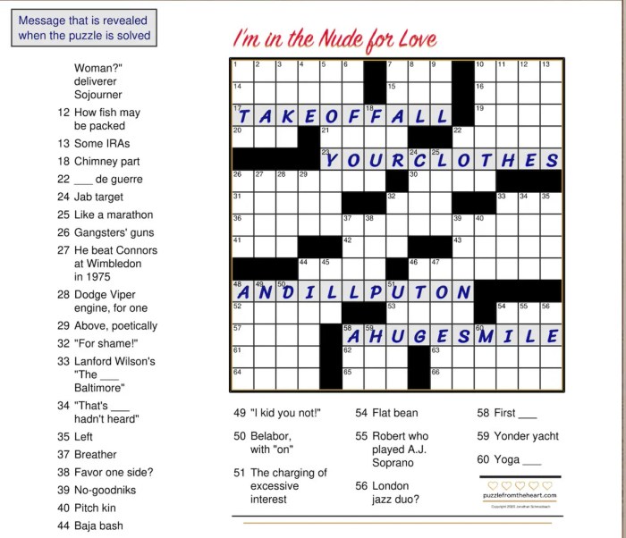 Crossword puzzle questions for boyfriend