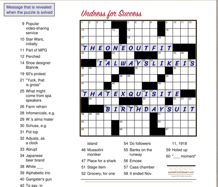 Crossword puzzle questions for boyfriend