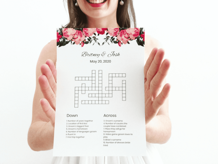 Crossword puzzle questions for boyfriend