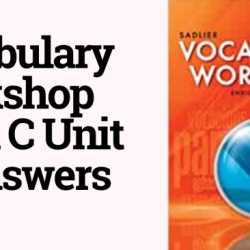 Sadlier vocabulary workshop level c answers unit 1