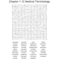 Crossword puzzles answers for medical terminology