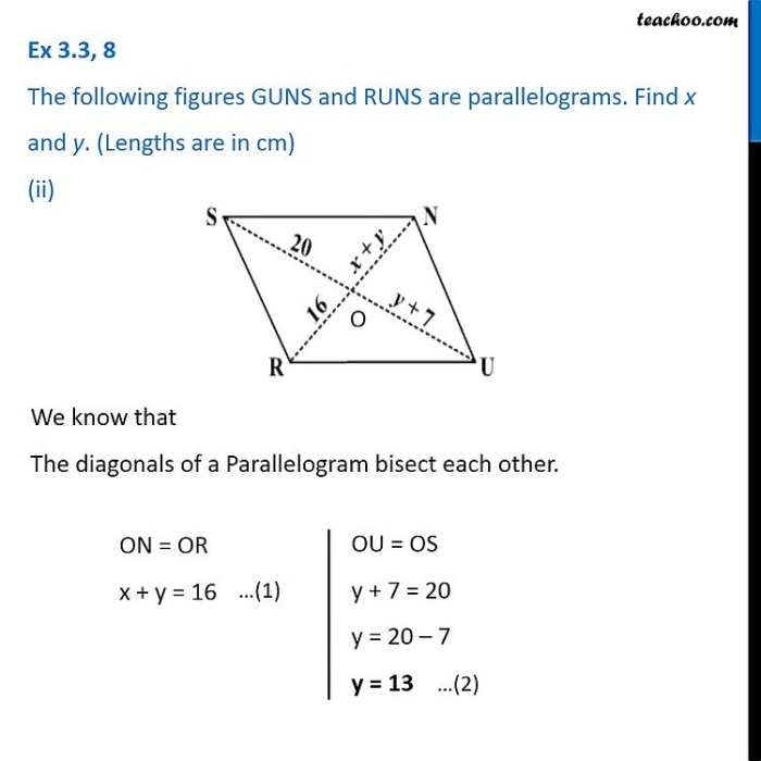 Parallelogram value below question